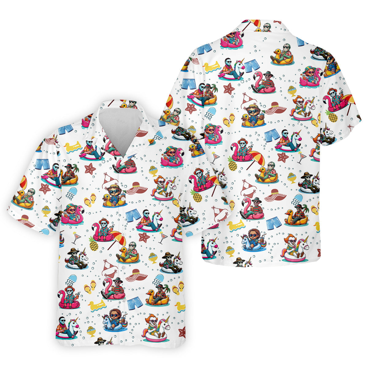Halloween Summer Men's   Hawaiian Shirt HG   Horror Character Hawaiian Shirt HG   Fun Golf  s  Funny Halloween Hawaiian Shirt HG