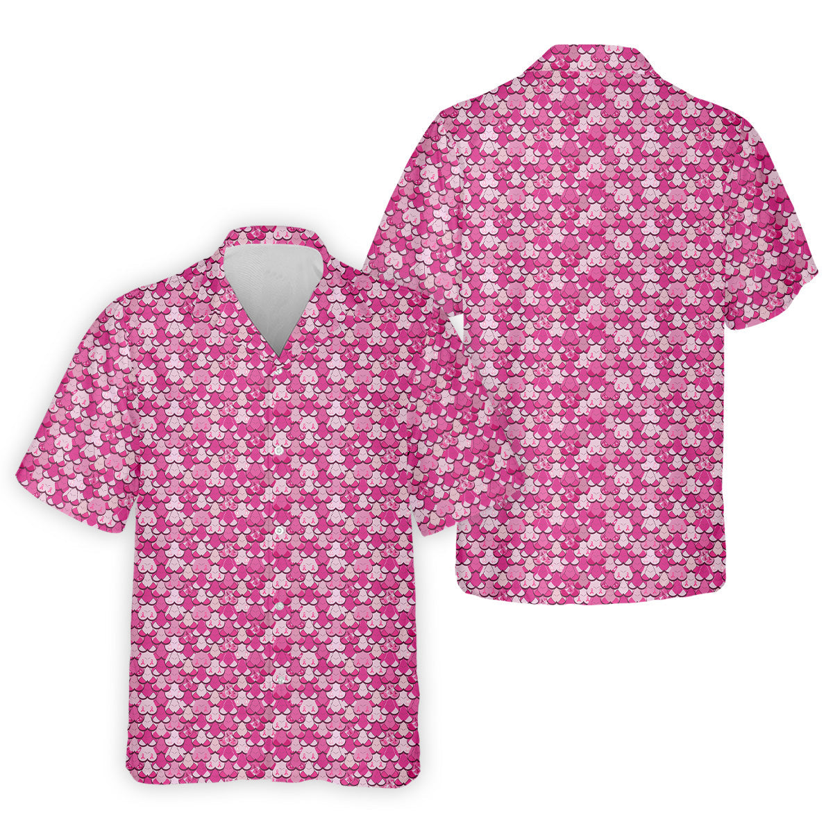 Pink Breast Cancer Hawaiian Shirt HG   Funny Men Hawaiian Shirt HG   Cancer Awareness Shirt  Golfing Apparel