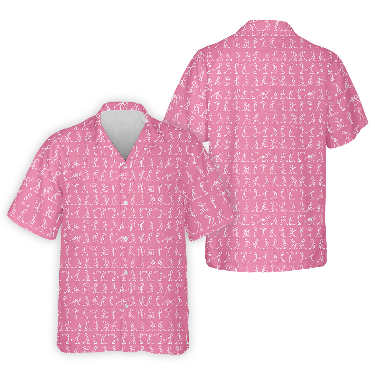 Funny Stick Figure Men's Hawaiian Shirt HG  Pink Hawaiian Shirt HG  Hawaiian Shirt HG  For Men  Fun Hawaiian Shirt HG For Men