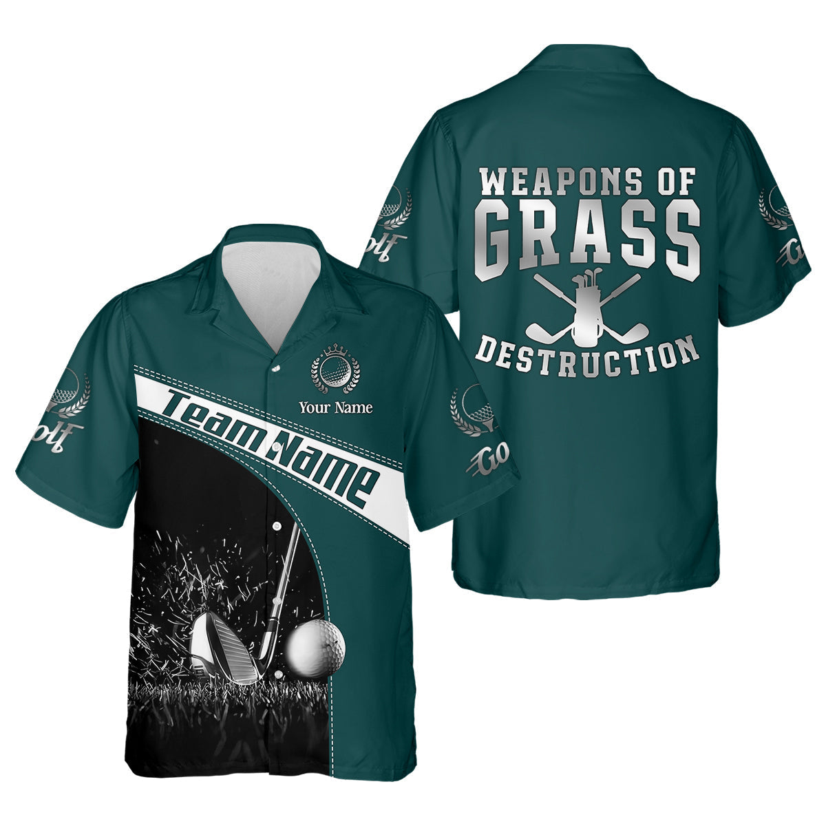 Weapons Of Grass Destruction Custom Men's Golf   Hawaiian Shirt HG   Funny Golf Hawaiian Shirt HG   Dad Golf Gift