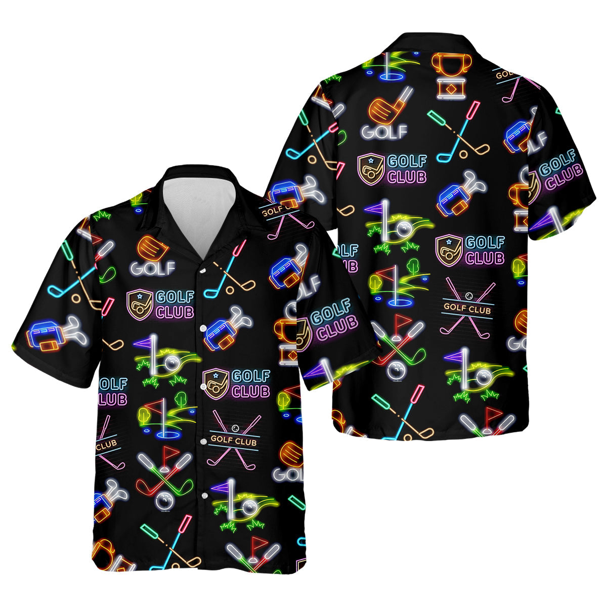 Neon Golf Clubs Men's Golf   Hawaiian Shirt HG   Funny Golf Hawaiian Shirt HG   Dad Golf Gift  Christmas Golf Gift