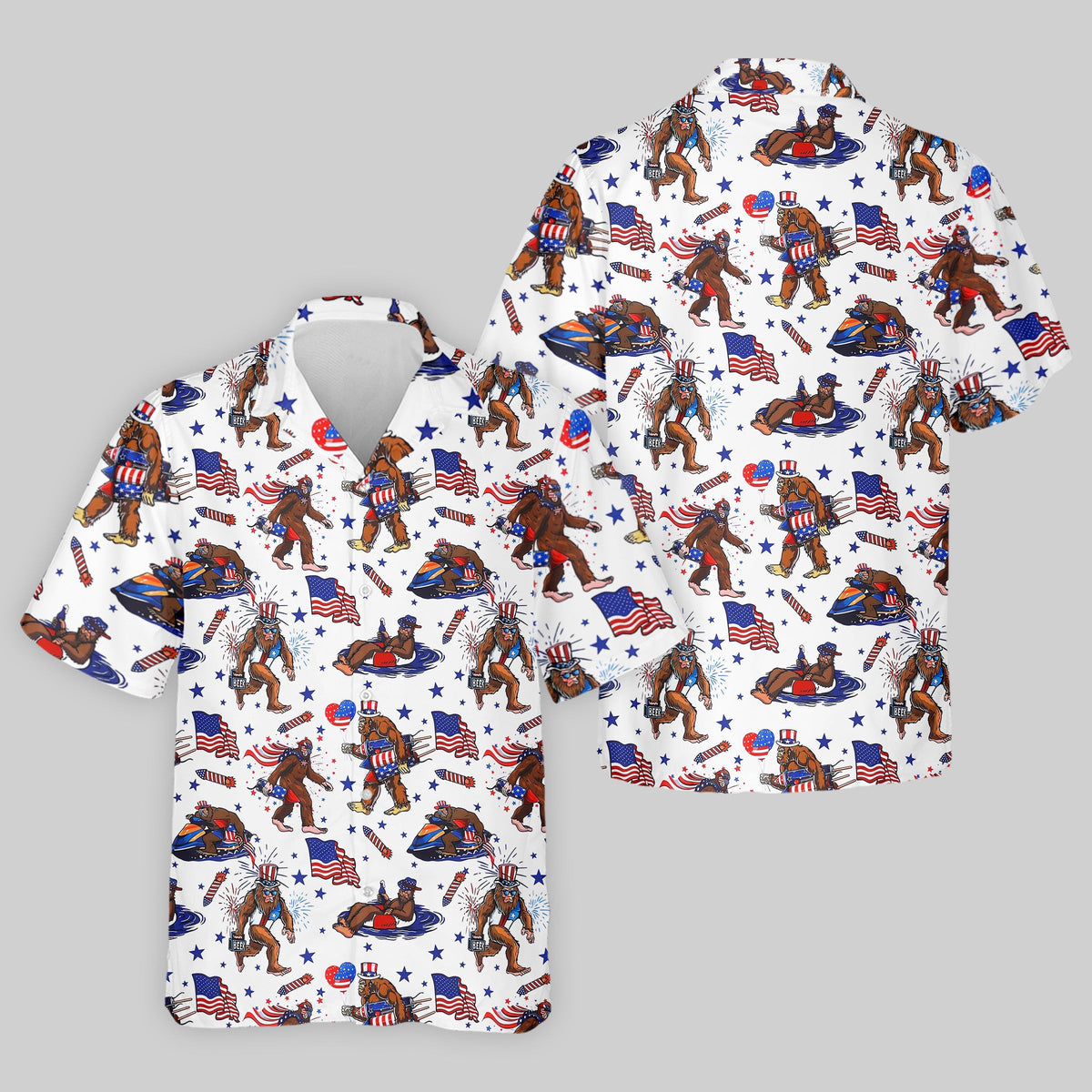 Bigfoot Sasquatch Funny Golf   Hawaiian Shirt HG   America 250 Anniversary Golf Hawaiian Shirt HG   4th Of July