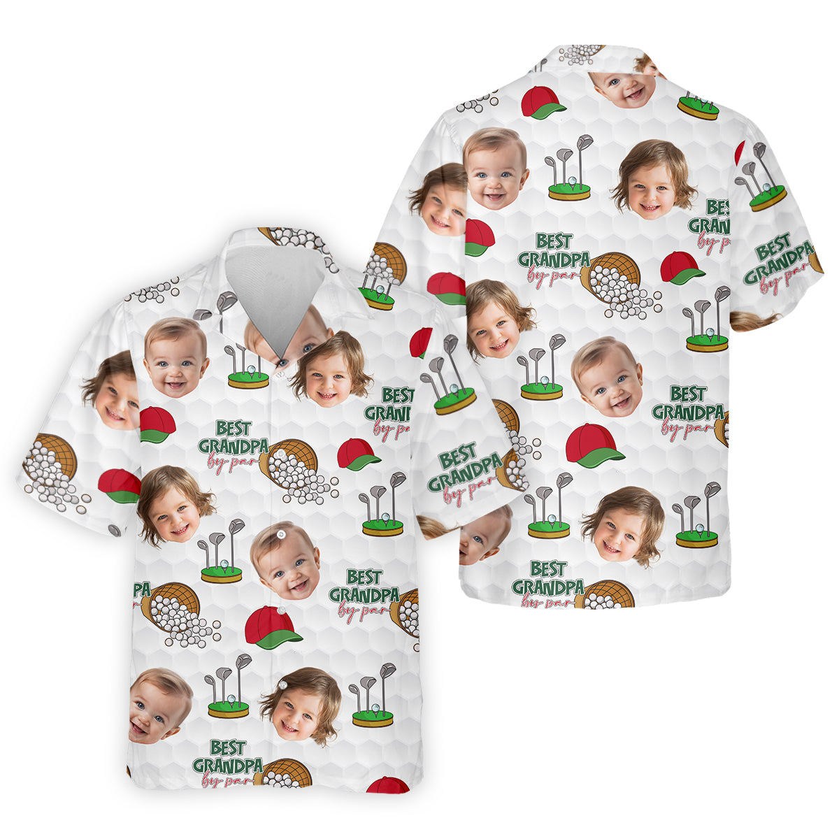 Best Grandpa By Par Custom Photo Golf Hawaiian Shirt HG   Funny Golf Hawaiian Shirt HG   Christmas Golf Gift