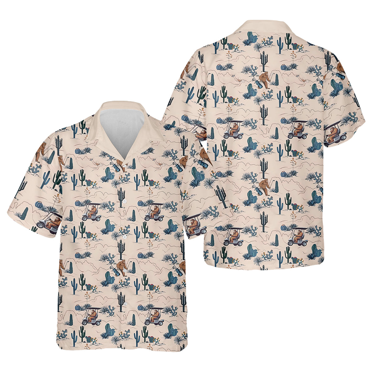 Bigfoot On The Green Men's Golf    Funny Hawaiian Shirt HG  Men Golf Gifts