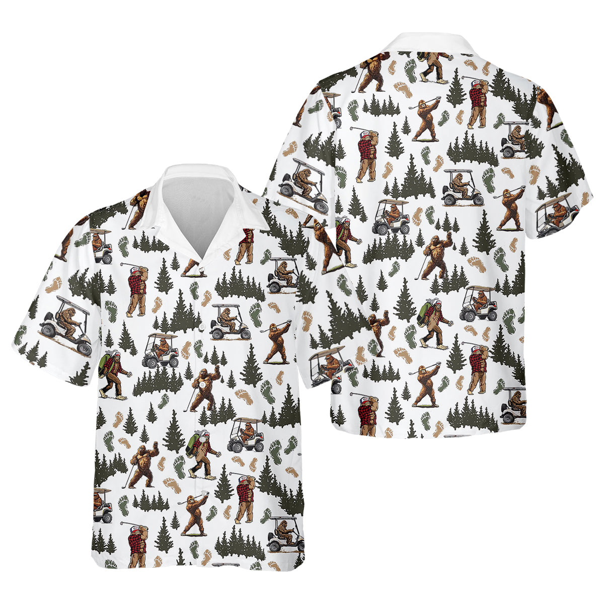 Bigfoot Sasquatch Men's Golf    Funny Hawaiian Shirt HG  Men Golf Gifts