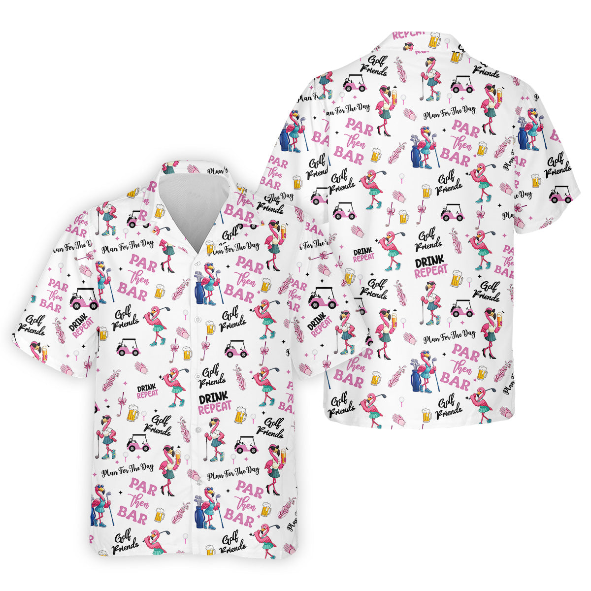 Par Then Bar Flamingo Golf Hawaiian Shirt HG   Fun Golf Hawaiian Shirt HG s  Matching Golf Hawaiian Shirt HG s  Couple Golf Hawaiian Shirt HG