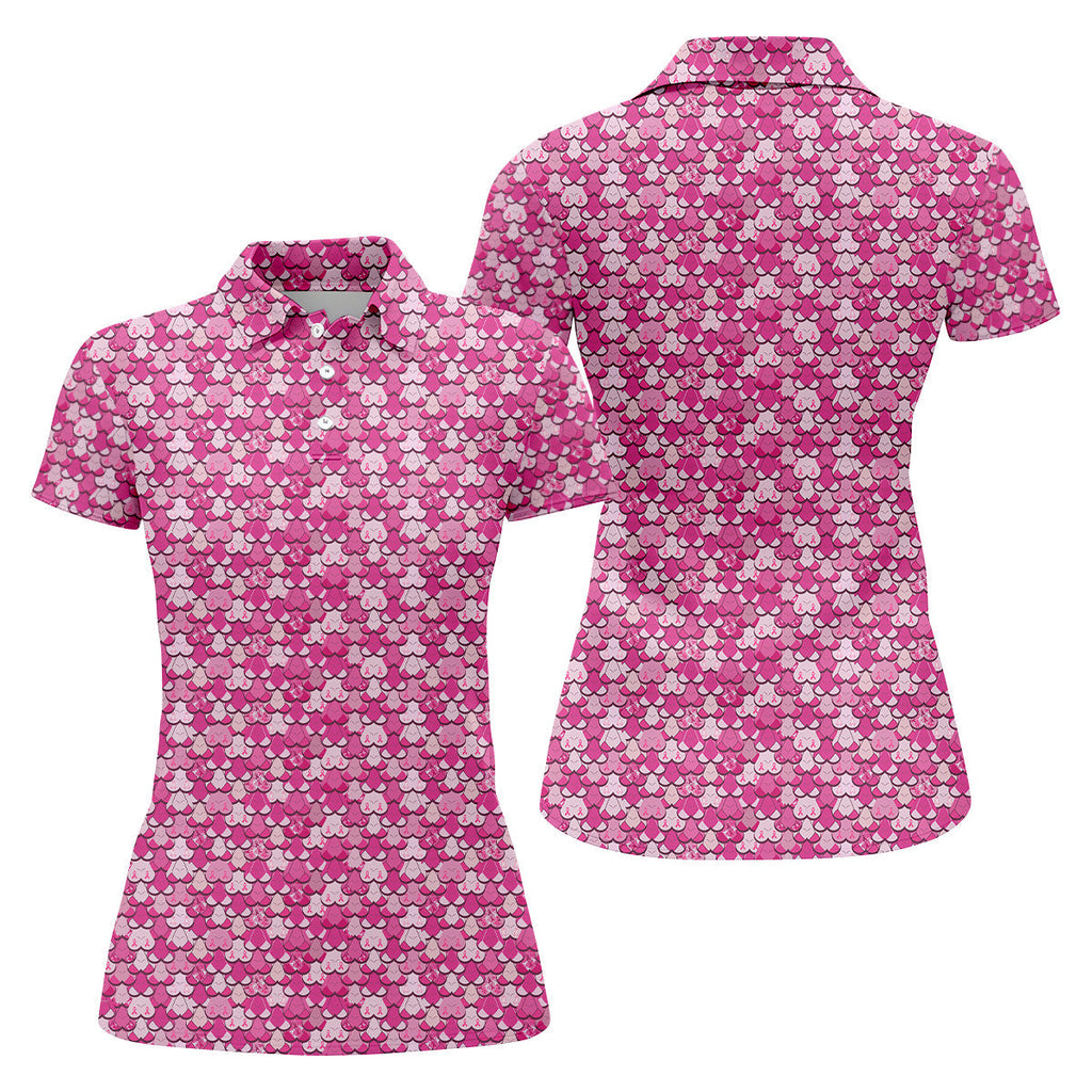 Pink Breast Cancer Polo Shirt HG Funny Women Polo Shirt HG Cancer Awareness Shirt  Golf Gifts For Women