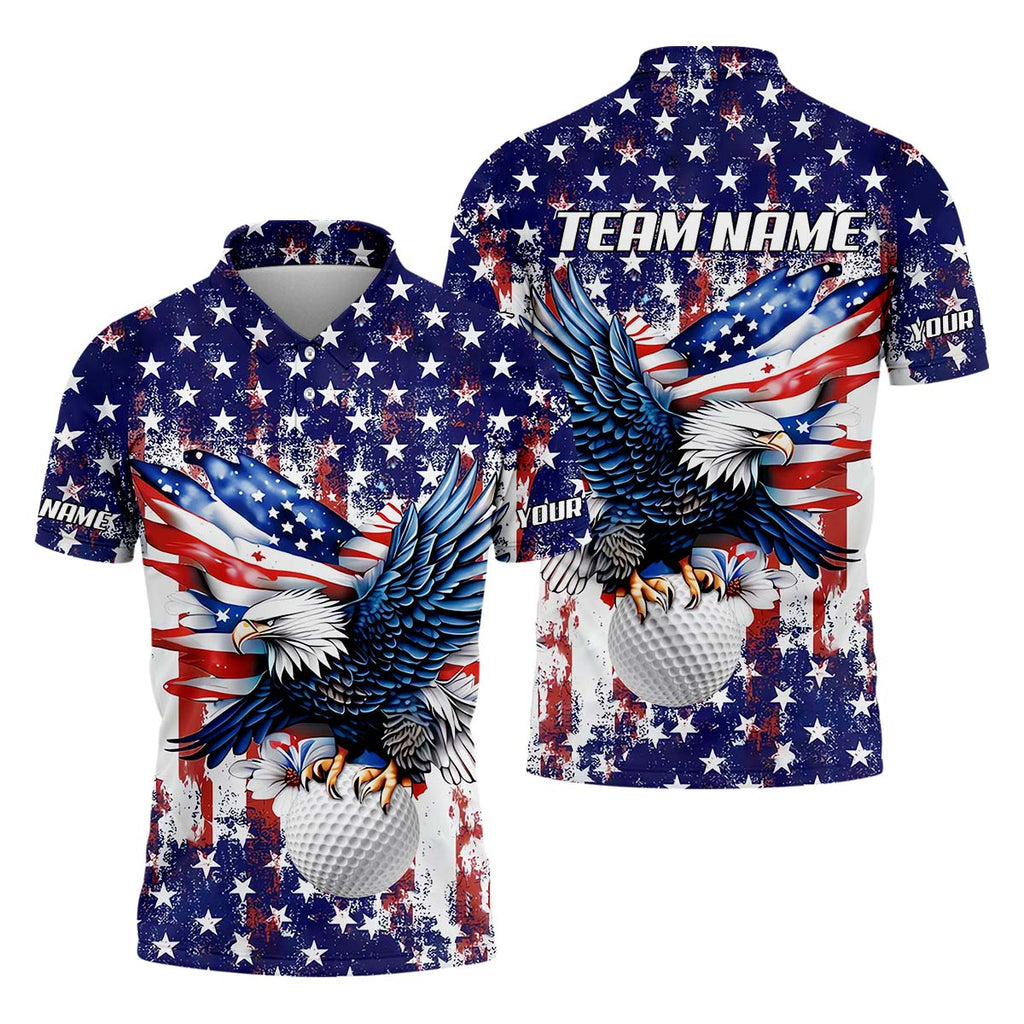American Eagle And Star Custom Golf Polo Shirt HG  Gift For Golfers  Golf Gift Ideas  America 250 Anniversary Golf Shirt