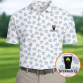 Vitamin G Shamrock Pattern Golf And Beer White Golf Shirt  HG St Patrick's Day Golf Shirt  HG Polo Shirt HGs For Men