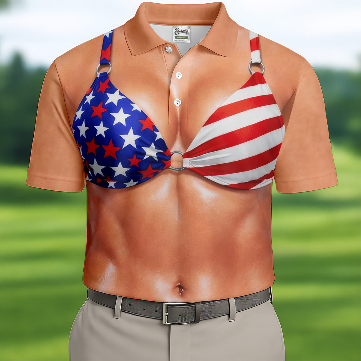 Naughty Fun USA Patriotic 4th Of July Golf Tops HG For Men  250th Anniversary Golf Shirts For Men