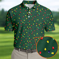 Christmas Colorful Lights Green Golf Shirt HG   Christmas Golf Shirt HG   Polo Shirts For Men  Golf Gift For Men