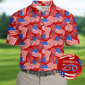 America 250 Anniversary Patriot Flag Red Polo Shirt HG Golf Tops For Men  Golf Shirts For Men