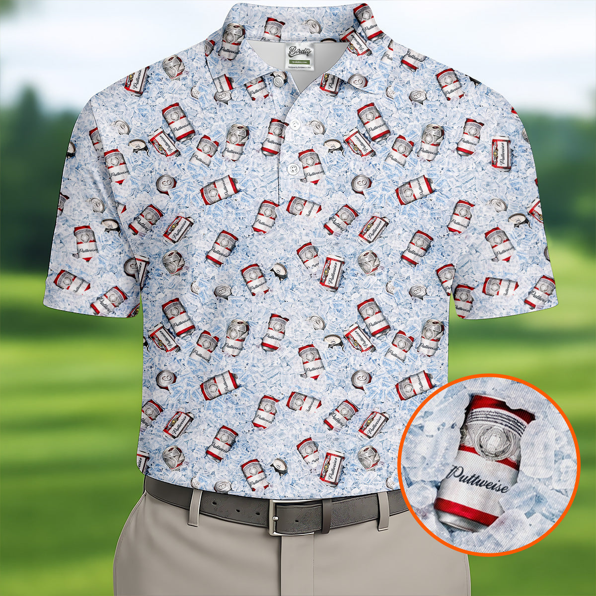 Puttweiser Men's Funny Golf Shirts  Golf And Beer Polo Shirt HGs For Men  Golf Shirts For Men