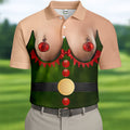 Funny Naughty Elf Costume Men's Polo Shirt HG Ugly Christmas Shirt  Christmas Golf Shirt