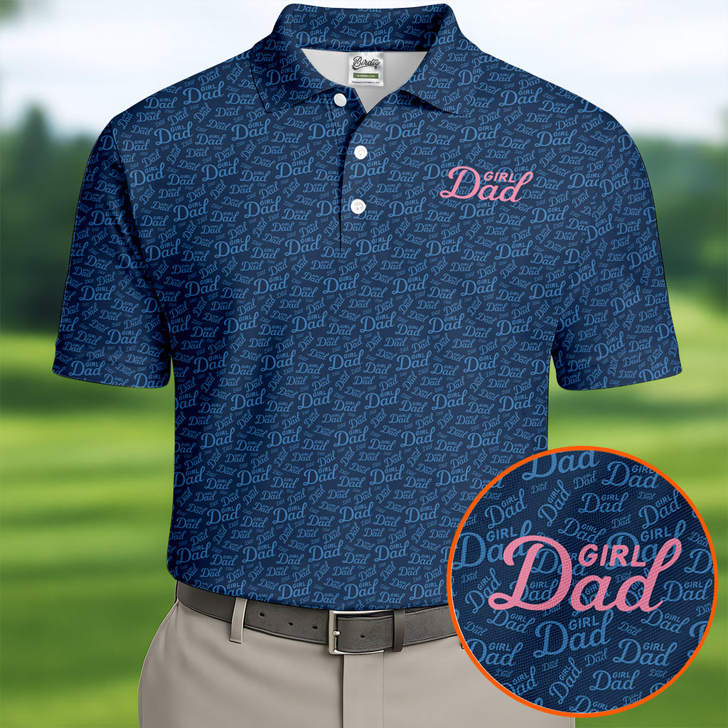 Girl Dad Father's Day Golf Shirt  HG Polo Shirt HGs For Men  Gift For Golf Dad  Golfing Apparel