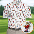4th Of July Funny Man Golf And Beer USA Polo Shirt HG  Patriotic Golf Shirt  HG 250th Anniversary Golf Shirts For Men