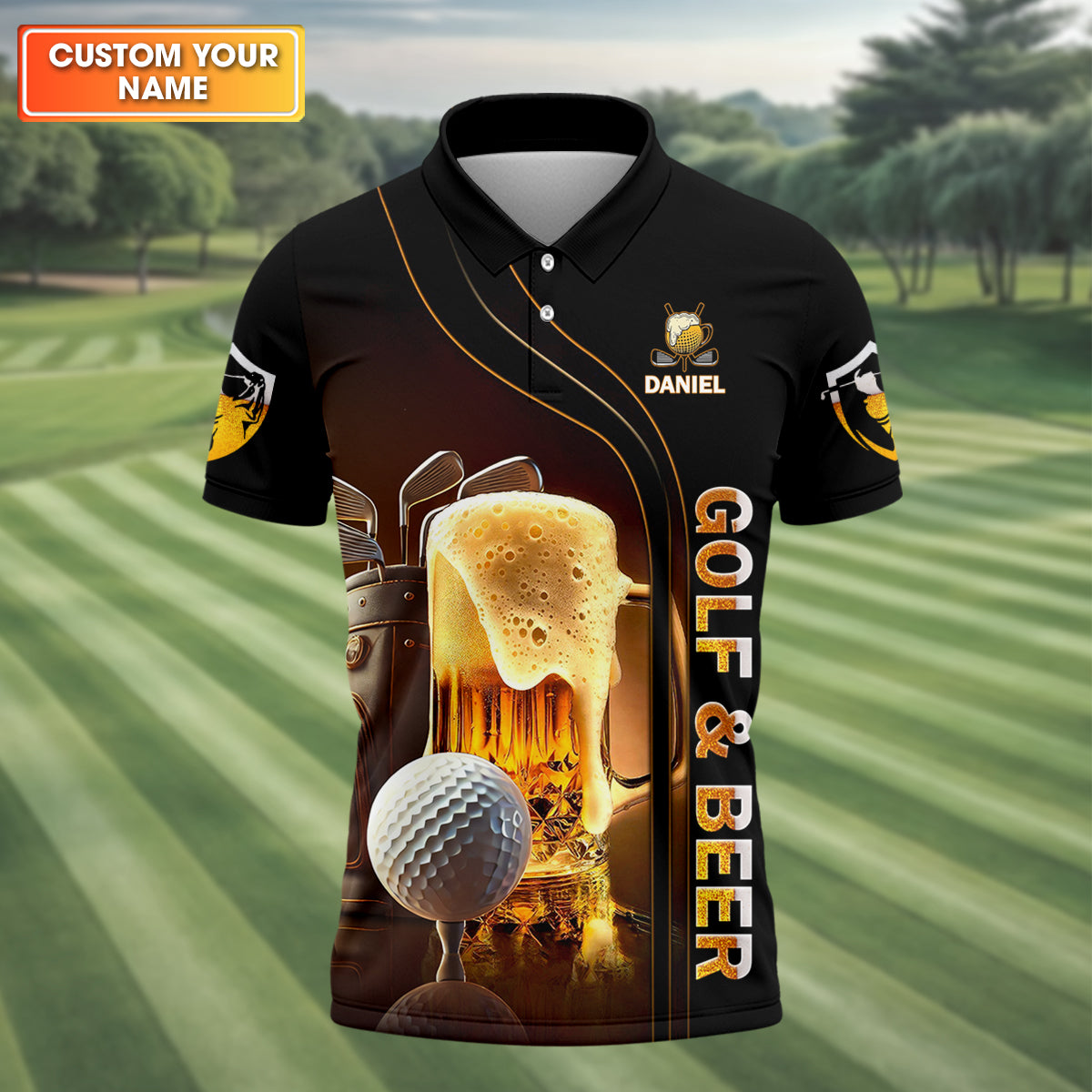 I Make Golf Ball And Beer Disappear Custom Golf Polo Shirt HG  Mens Golf Gift  Golf Lover Gift