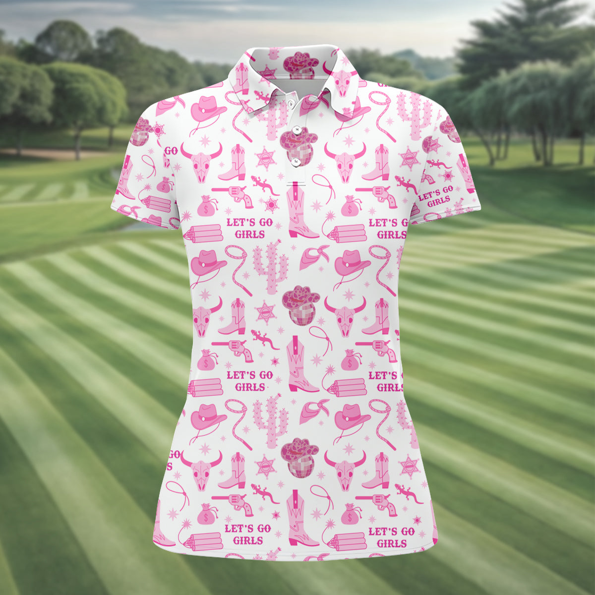 Let's Go Girls Funny Womens Golf Polo Shirt HG  Custom Ladies Golf Shirt