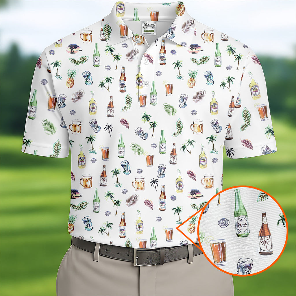Beer Tropical Golf Tops For Men  Men's Funny Golf Shirt HG s  Cool Golf Gift  Golf Shirt HG s For Men