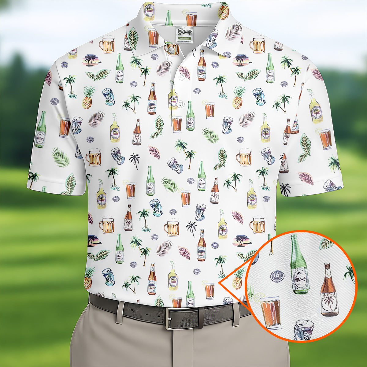 Beer Tropical Golf Tops For Men  Men's Funny Golf Shirt HG s  Cool Golf Gift  Golf Shirt HG s For Men