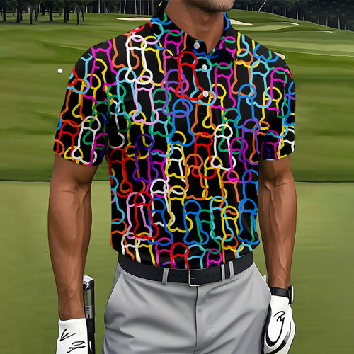 Adult Humor LGBT Rainbow Color Men's Funny Golf Shirt HG s  Pride Month Celebrate Golf Shirt HG s For Men