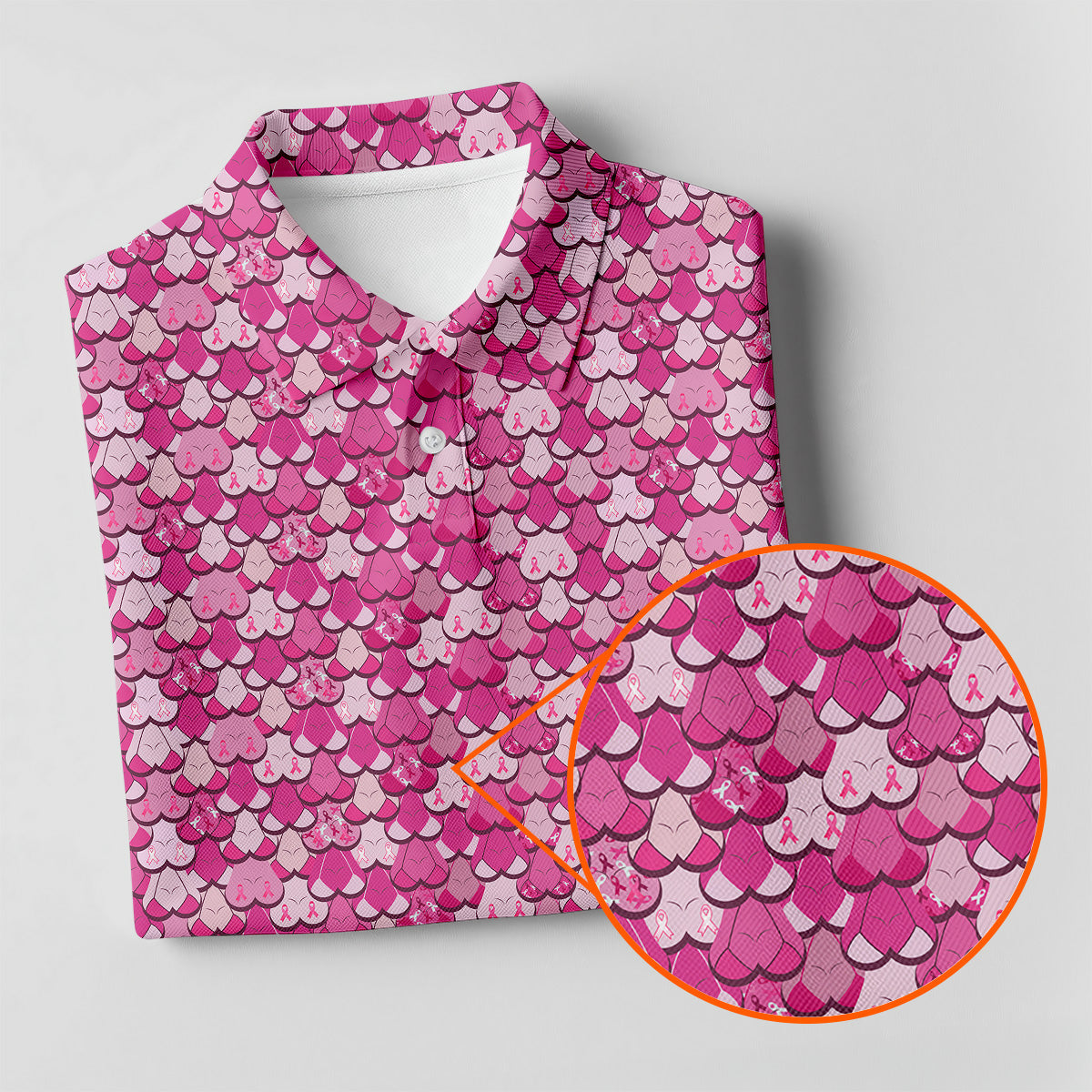 Pink Breast Cancer Golf Shirt  HG Funny Men Golf Shirt  HG Cancer Awareness Shirt  Golfing Apparel