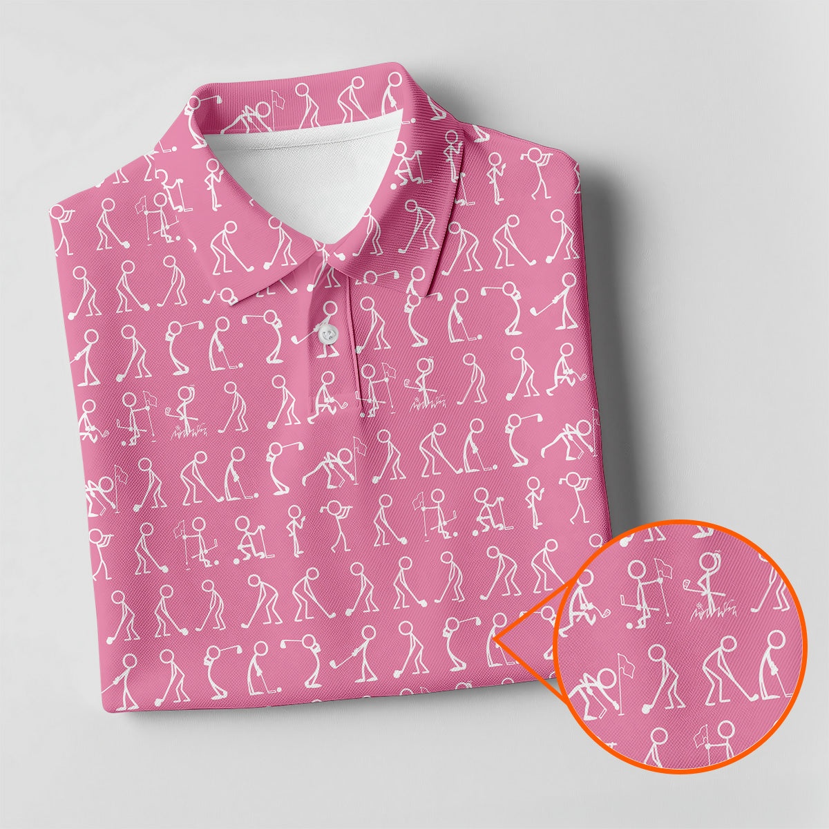 Funny Stick Figure Men's Golf Shirt HG   Pink Golf Shirt HG   Golf Shirt HG s For Men  Fun Golf Shirt HG  For Men