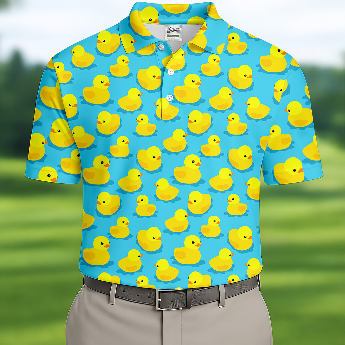 Funny Yellow Duck Men's Golf Polo Shirt  Fun Golf Polo Shirt  Men Fun Golf Shirt HG s  Golf Gift For Him