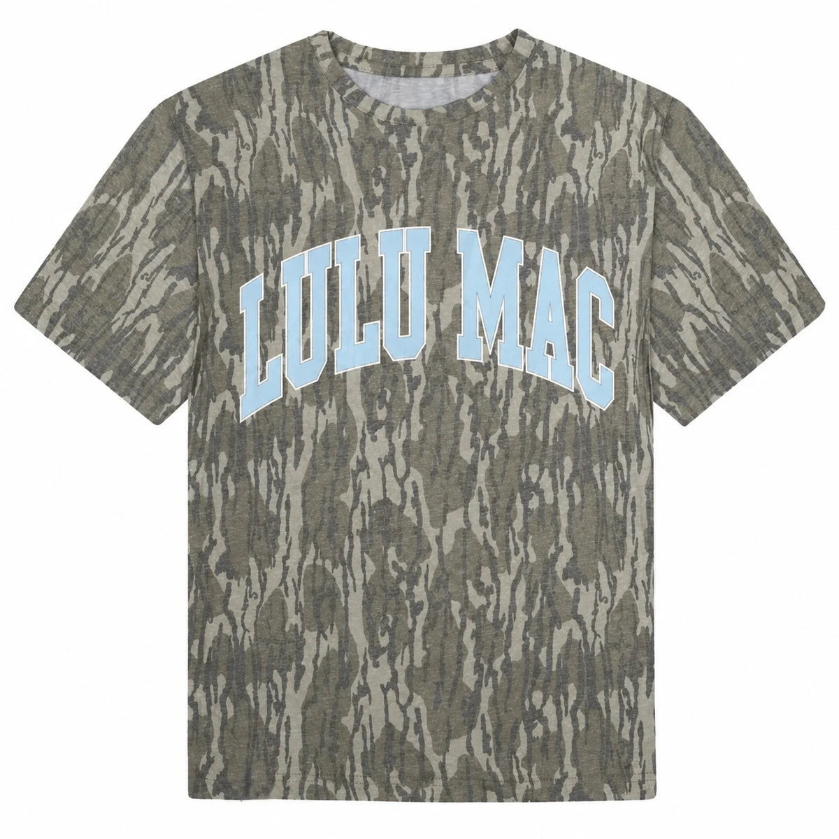 LULU MAC Merch x MOSSY OAK Bottomland Camo T-Shirt Dad Gifts - THW - T-Shirt  HG