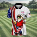 America 250 Patriotic Man 4th Of July White Golf Shirt HG   Golf And Beer Golf Shirt HG s For Men
