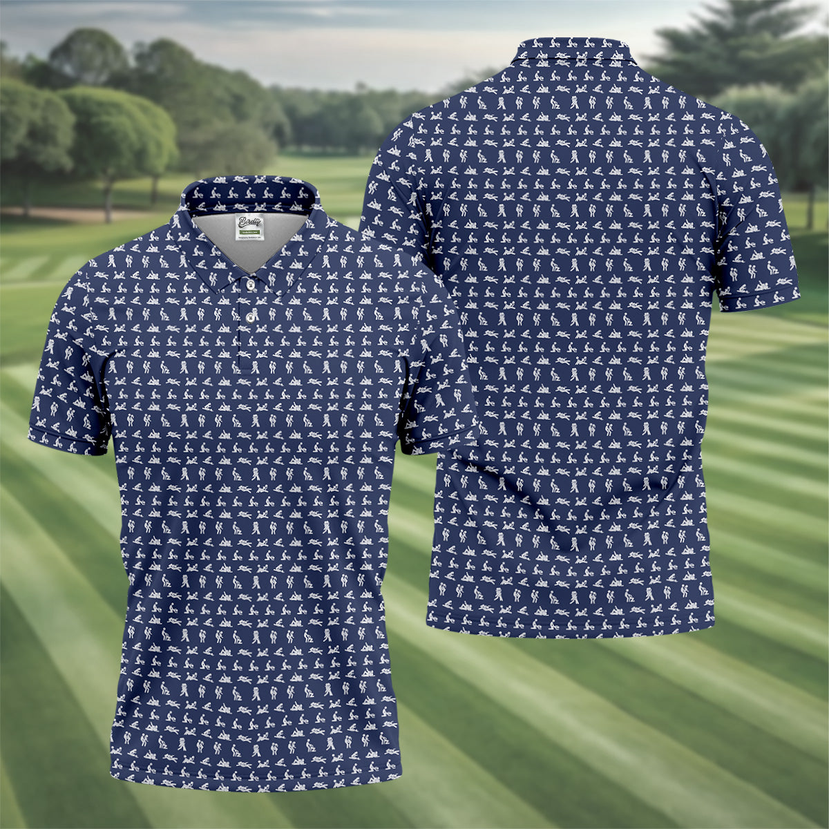Stick Figure Couple HG  Fun Men's Golf Polos  Fun Golf Shirts For Men  Unique Gift For Golfer  Matching Golf Shirt
