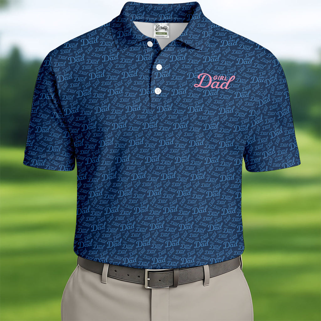 Girl Dad Father's Day Golf Shirt  HG Polo Shirt HGs For Men  Gift For Golf Dad  Golfing Apparel