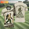 Not All Who Wander Are Lost Bigfoot Custom Men's Golf Polo Shirt HG  Golfing Apparel  Golf Gifts For Men