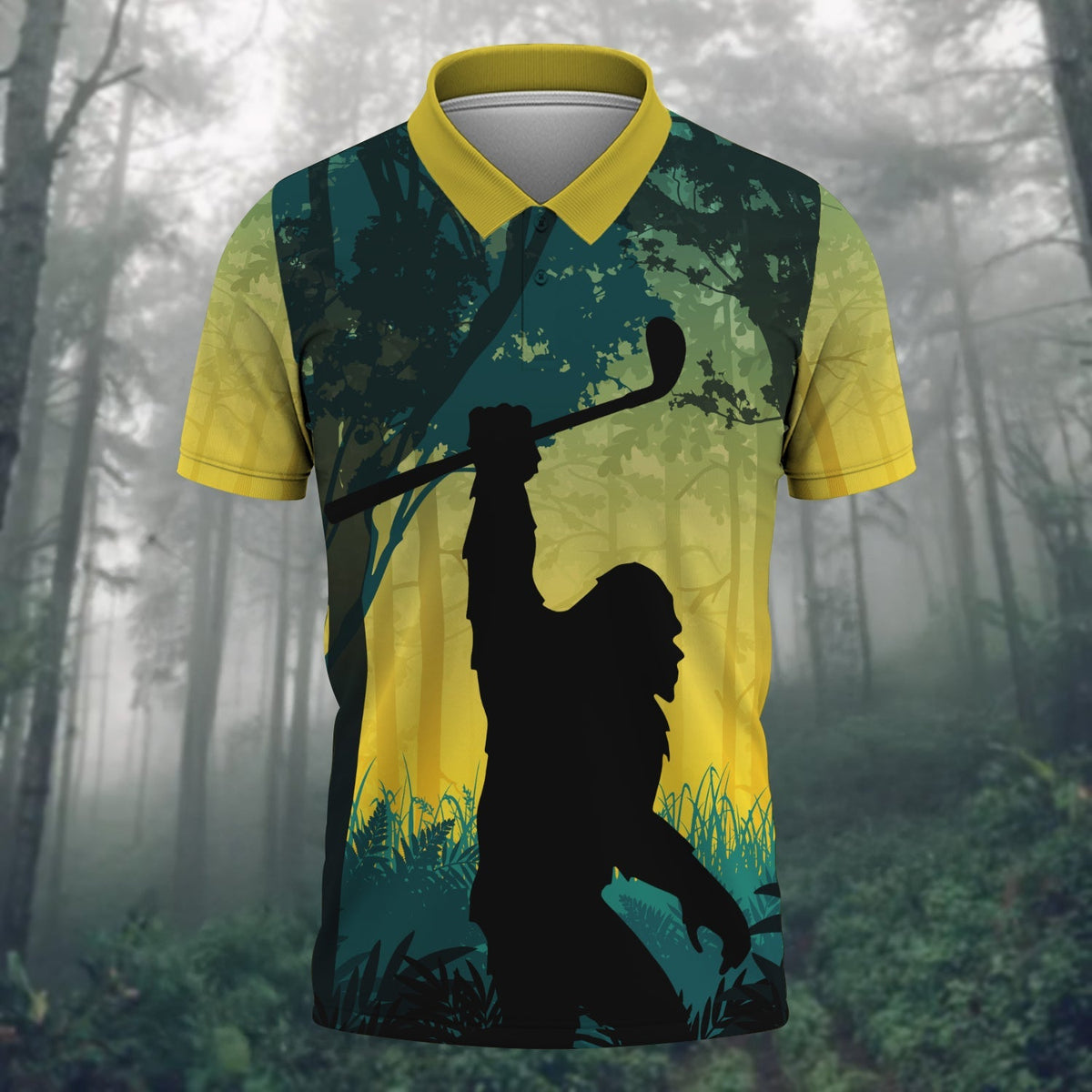 Bigfoot Men's Golf Polo Shirt HG  Golfing Apparel  Mens Golf Gift  Funny Golf Shirt