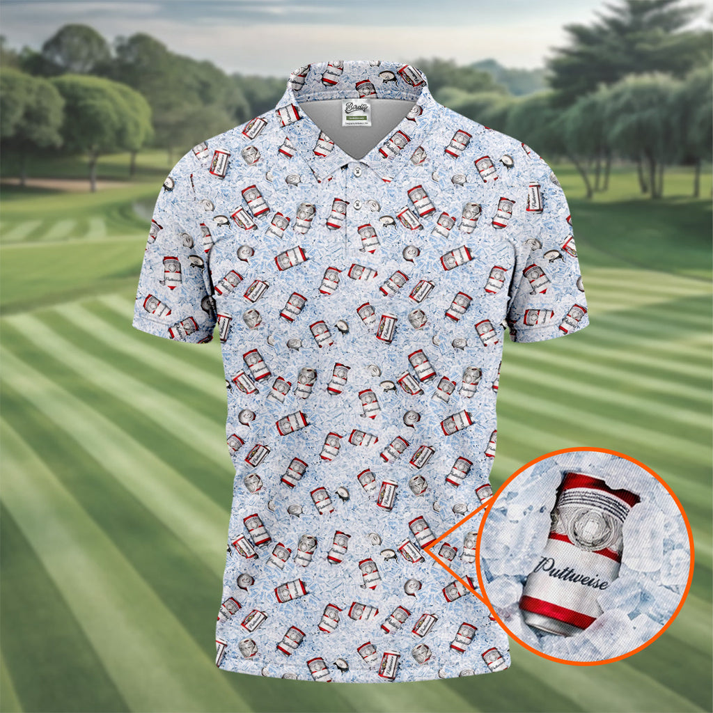 Puttweiser Men's Funny Golf Shirts  Golf And Beer Polo Shirt HGs For Men  Golf Shirts For Men