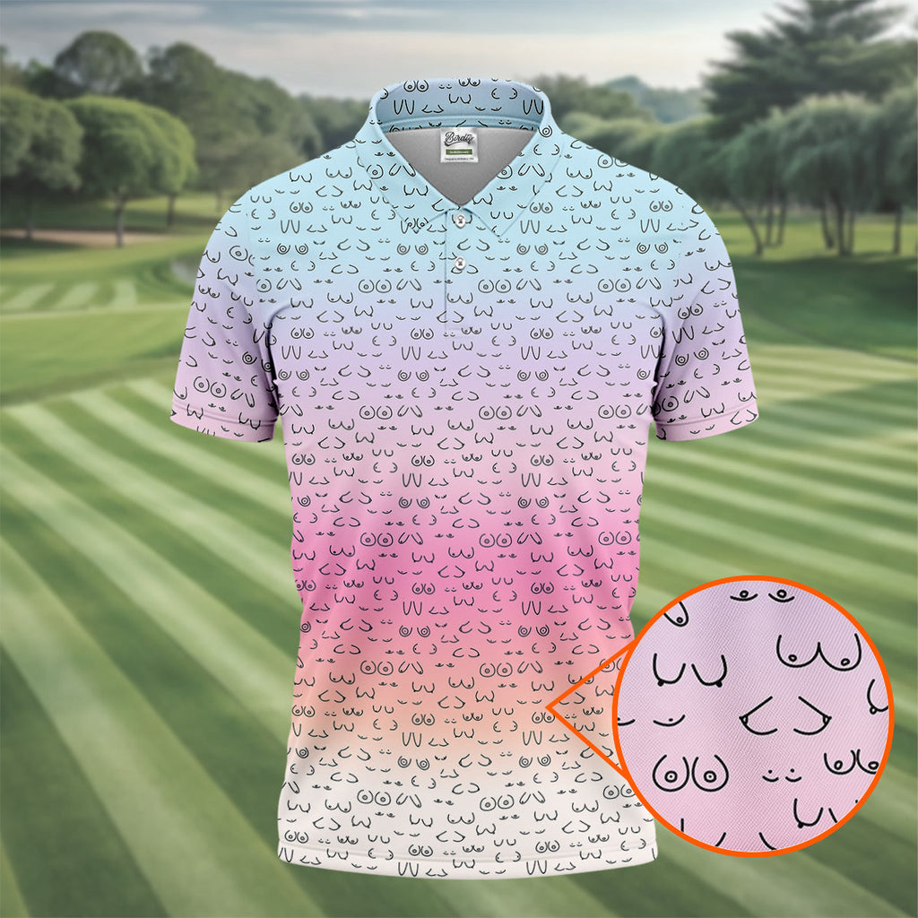 Funny Adult Humor Ombre Golf Shirt HG   Fun Men's Golf Polos  Polo Shirts For Men  Golf Gift For Him
