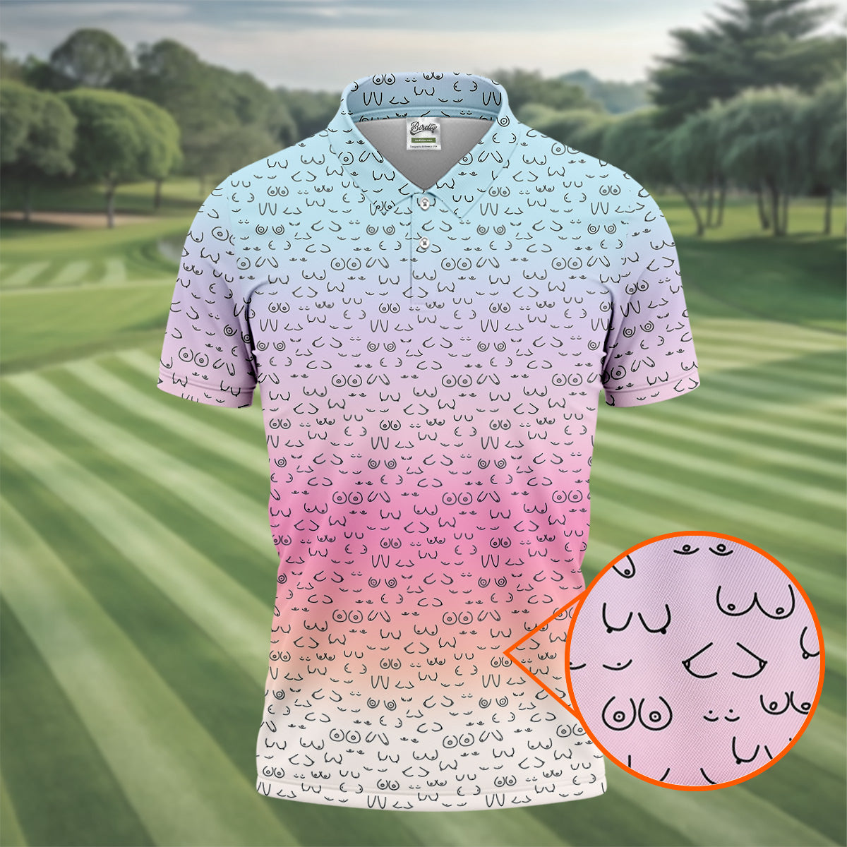 Funny Adult Humor Ombre Golf Shirt HG   Fun Men's Golf Polos  Polo Shirts For Men  Golf Gift For Him