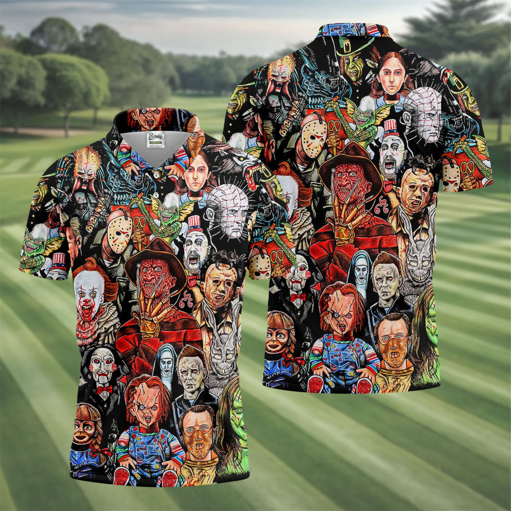 Halloween Golf Shirts  Golf Tops For Men  Gifts For Golf Lovers  Polo Shirt HGs For Men  Golfing Apparel