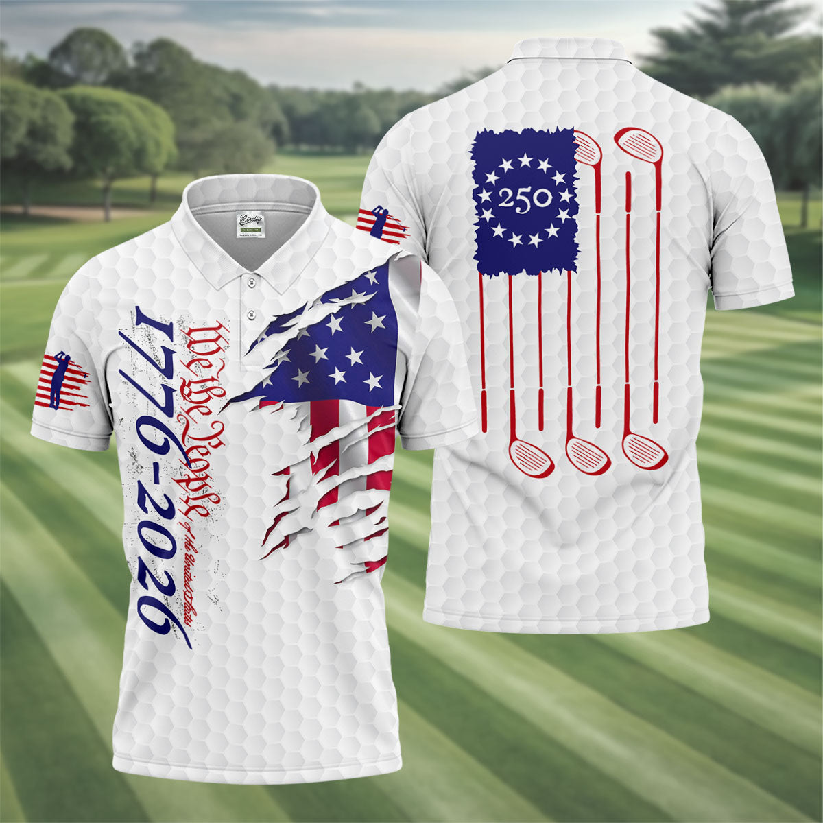 We The People Golf Tops For Men  250 Years Of America Golf Shirt  HG 4th Of July Polo Shirt HGs For Men