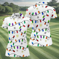 Christmas Light Print Fun Women's Golf Shirts  Christmas Polo Shirt HG Unique Gift For Golfer  Ladies Golf Polos