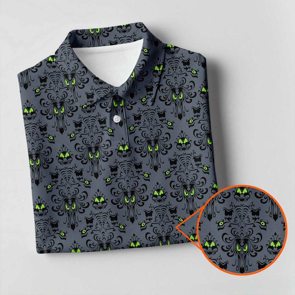 Haunted Mansion Hitchhiking Ghosts Halloween Golf Shirt HG   Golf Tops For Men  Halloween Gift Idea