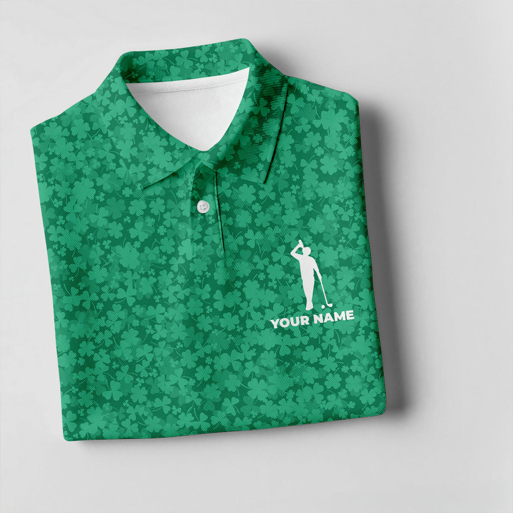 Shamrock Beer Lucky Four Leaf Clover St Patrick Day Polo Shirt HG Polo Shirt HGs For Men  Golf Gift For Men