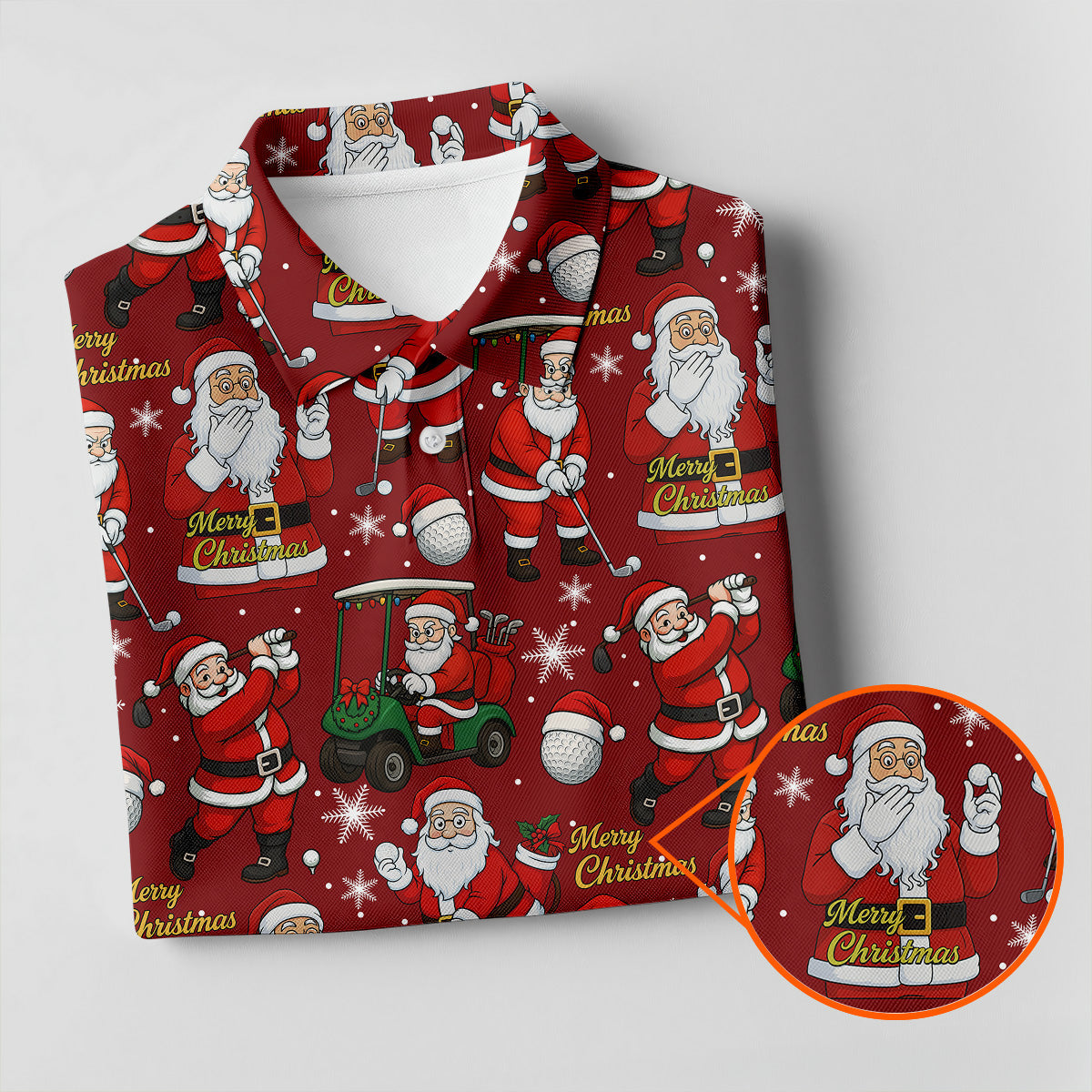 Funny Santa Golfing Christmas Polo Shirts  Christmas Golf Shirt HG   Polo Shirts For Men  Golf Gift For Men