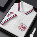 USA 250th Anniversary Golf Ball Pattern White Golf Shirt HG   4th Of July Patriotic Golf Shirt HG s For Men