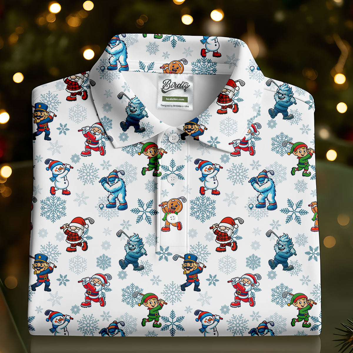 Christmas Characters Golf Pose Men's Funny Golf Shirts  Christmas Golf Shirt  HG Polo Shirt HGs For Men