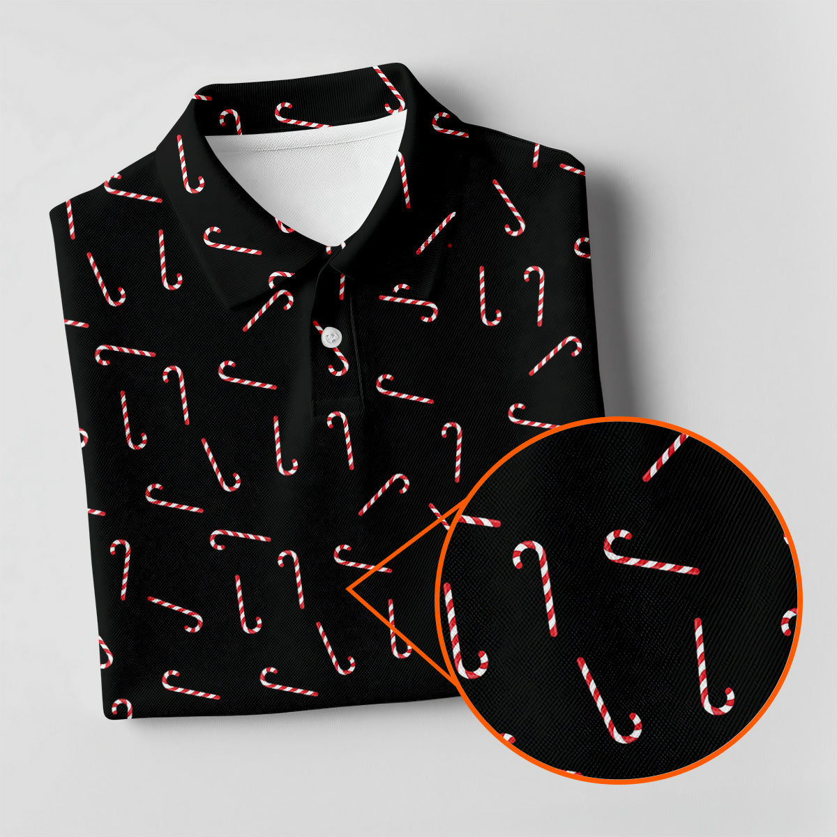 Christmas Candy Cane Golf Tops For Men  Christmas Golf Shirt HG   Black Golf Polo Shirt  Golf Gift For Men