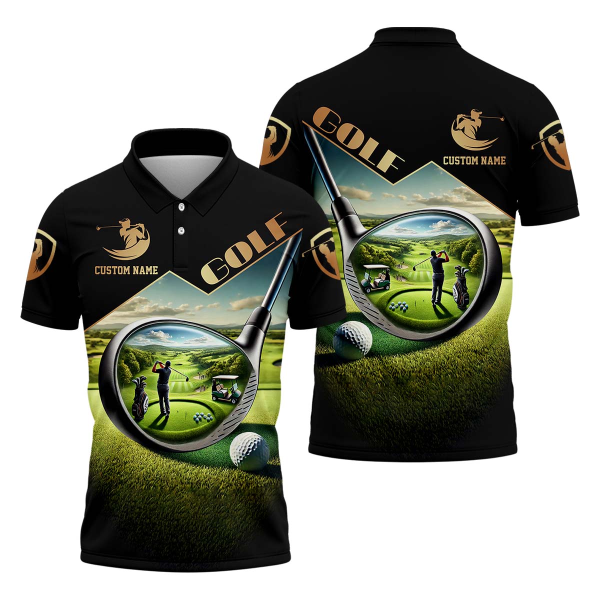 3D Golf Club  Custom Name Men's Golf Polo Shirt  Funny Golf Shirt HG   Golf Lover Gift