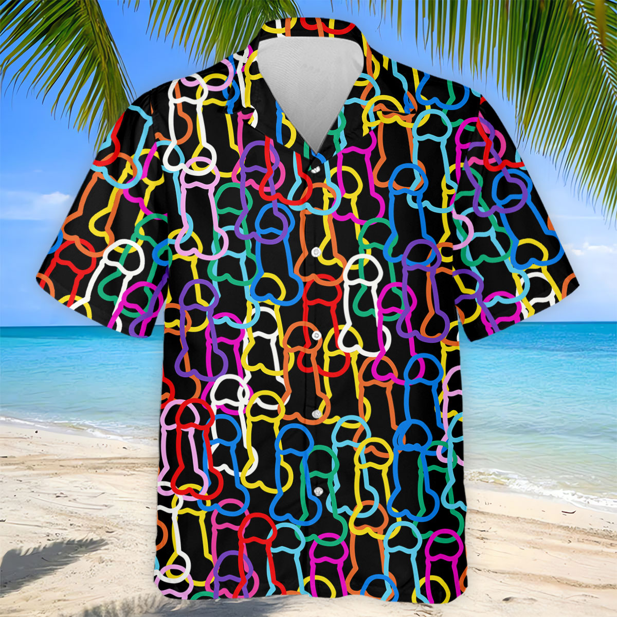 Adult Humor LGBT Rainbow Color Men's Funny Hawaiian Shirt HG   Pride Month Celebrate Hawaiian Shirt HG  For Men