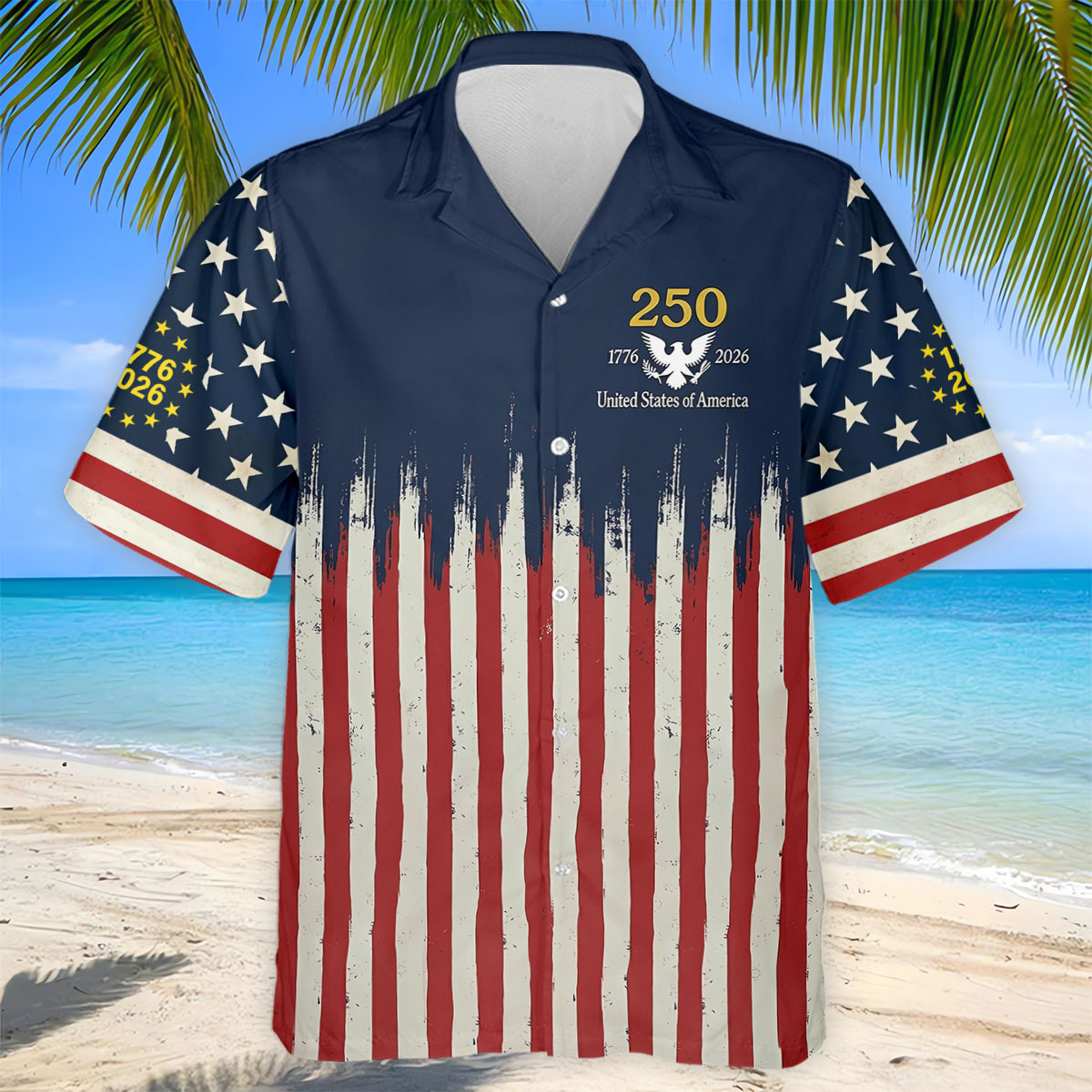 250 Years Red White Blue 1776-2026  s For Men  Patriotic Hawaiian Shirt HG   250th Anniversary Golf Gift For Men