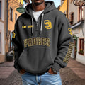San Diego Padres Personalized Name Quarter Waffle Zip Hoodie Or Waffle Half-Zip Pullover NVA